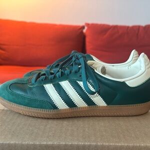 adidas Samba Green and White Women's Sneakers